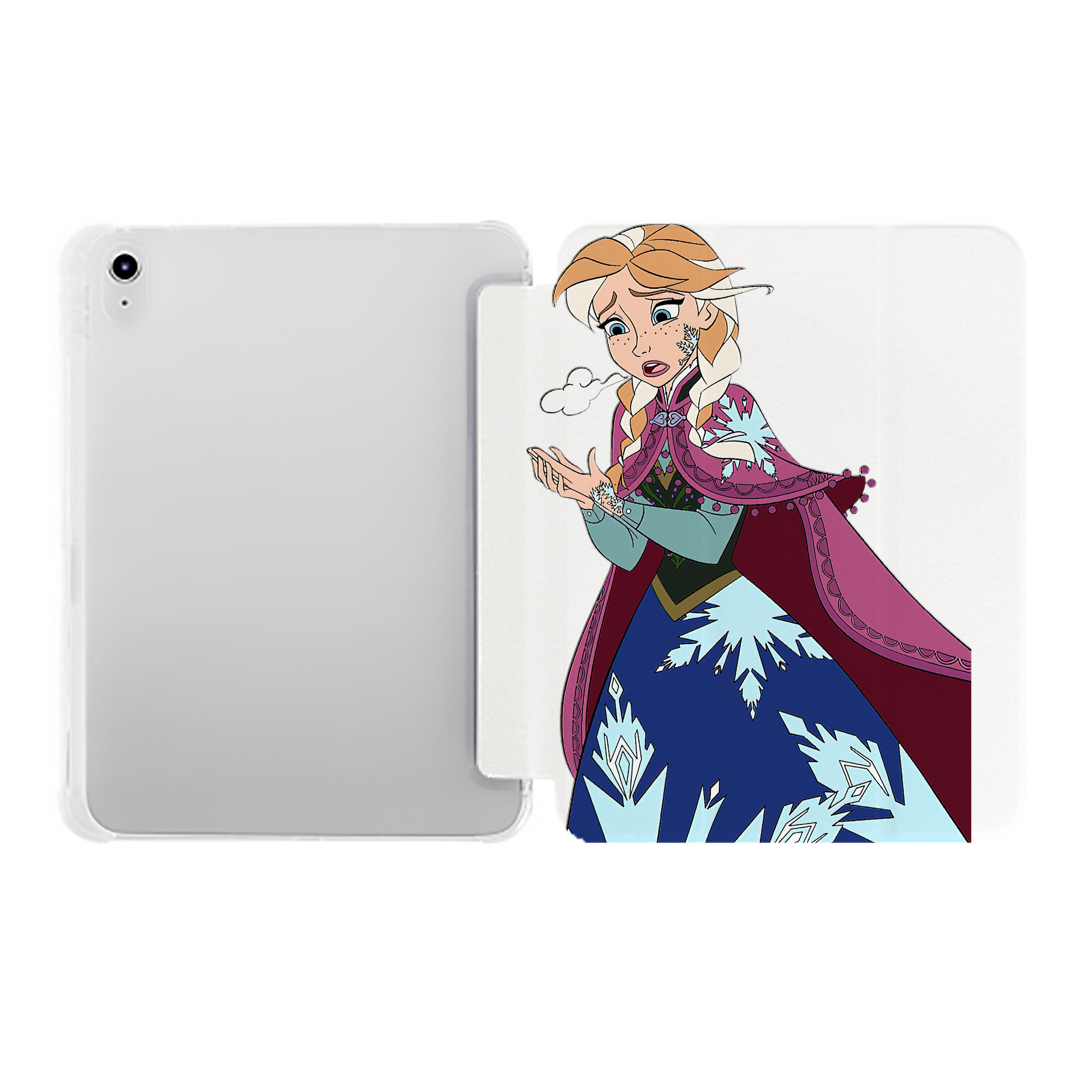 （画像用） アナと雪の女王 アンナ エルサ Frozen Anna Elsa IPad ケース ペン収納付き 三つ折りスタンド PUレザー×シリコン 対応機種9.5/10.5/10.9インチ